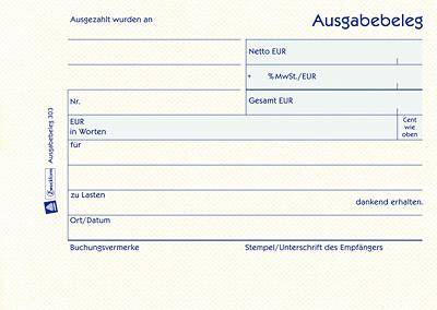 Zweckform Ausgabebeleg/303 DIN A6 quer gelb Inh.50 Blatt