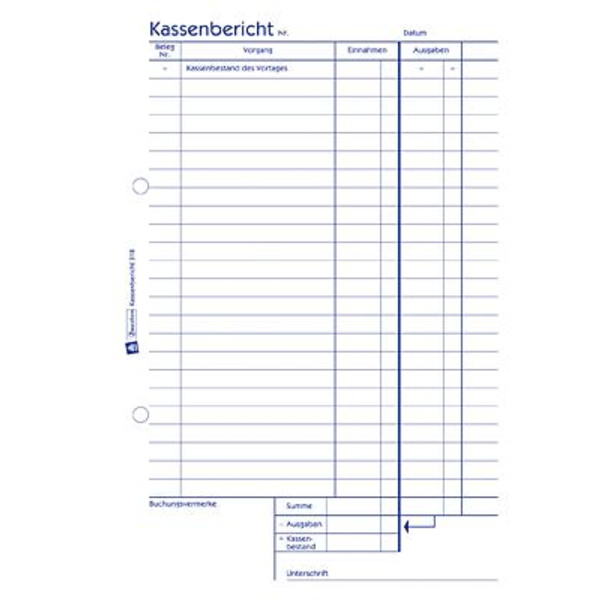 Avery-Zweckform Kassenbestandsrechnung Formular 318 DIN A5 Weiß Anzahl der Blätter: 50 selbstdurchs