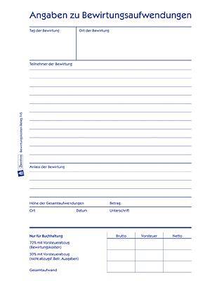 Avery Zweckform 745 Bewirtungskostenbeleg, DIN A5 hoch, weiß, 50 Blatt