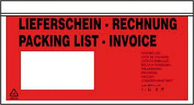 Dokumententaschen DL Lieferschein-Rechnung/722182 rot/schwarz Inh.500