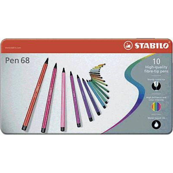 STABILO® Pen 68, Fasermaler/6810-6 1 mm sortiert Inh.10