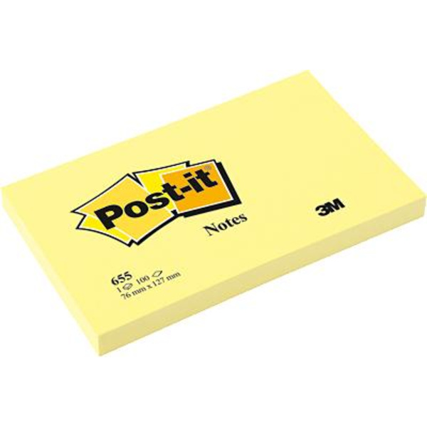 Post-it Haftnotiz 655 127mm x 76mm Gelb 100 Blatt