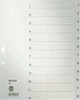 Register A4 1-12 100g/qm grau