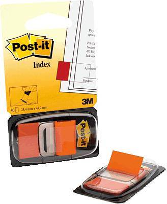 Post-it Haftstreifen Index Standard 43,2 x 25,4 mm (B x H) orange 50 Bl.