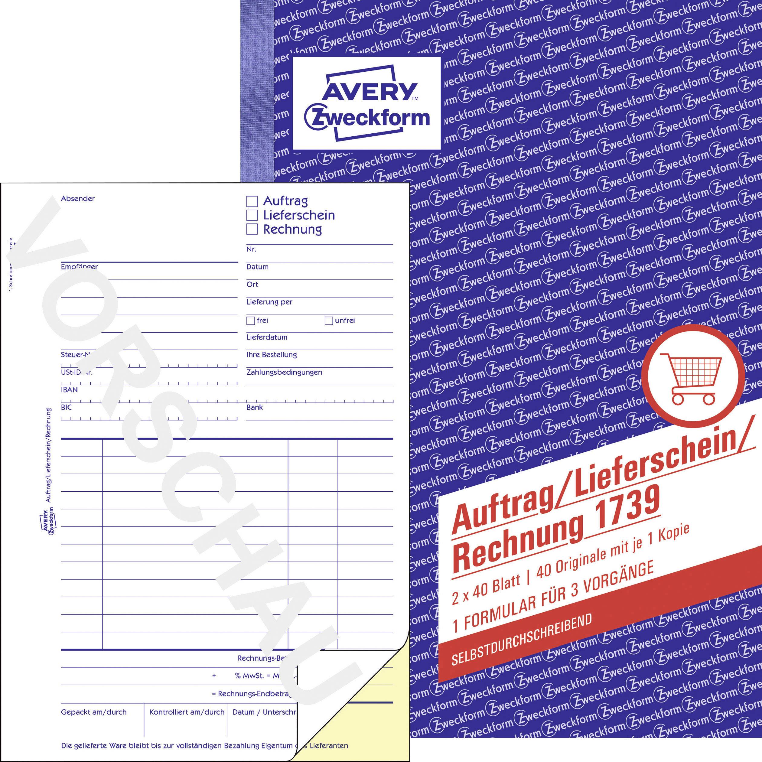 Auftragsformular 1739 DIN A5 2x40Blatt