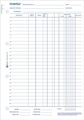 Formularbuch Inventurbuch A4hoch weiß VE=50 Blatt