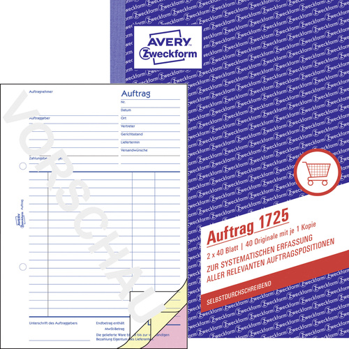 Avery-Zweckform Auftragsformular 1725 DIN A5hoch Anzahl der Blätter: 80