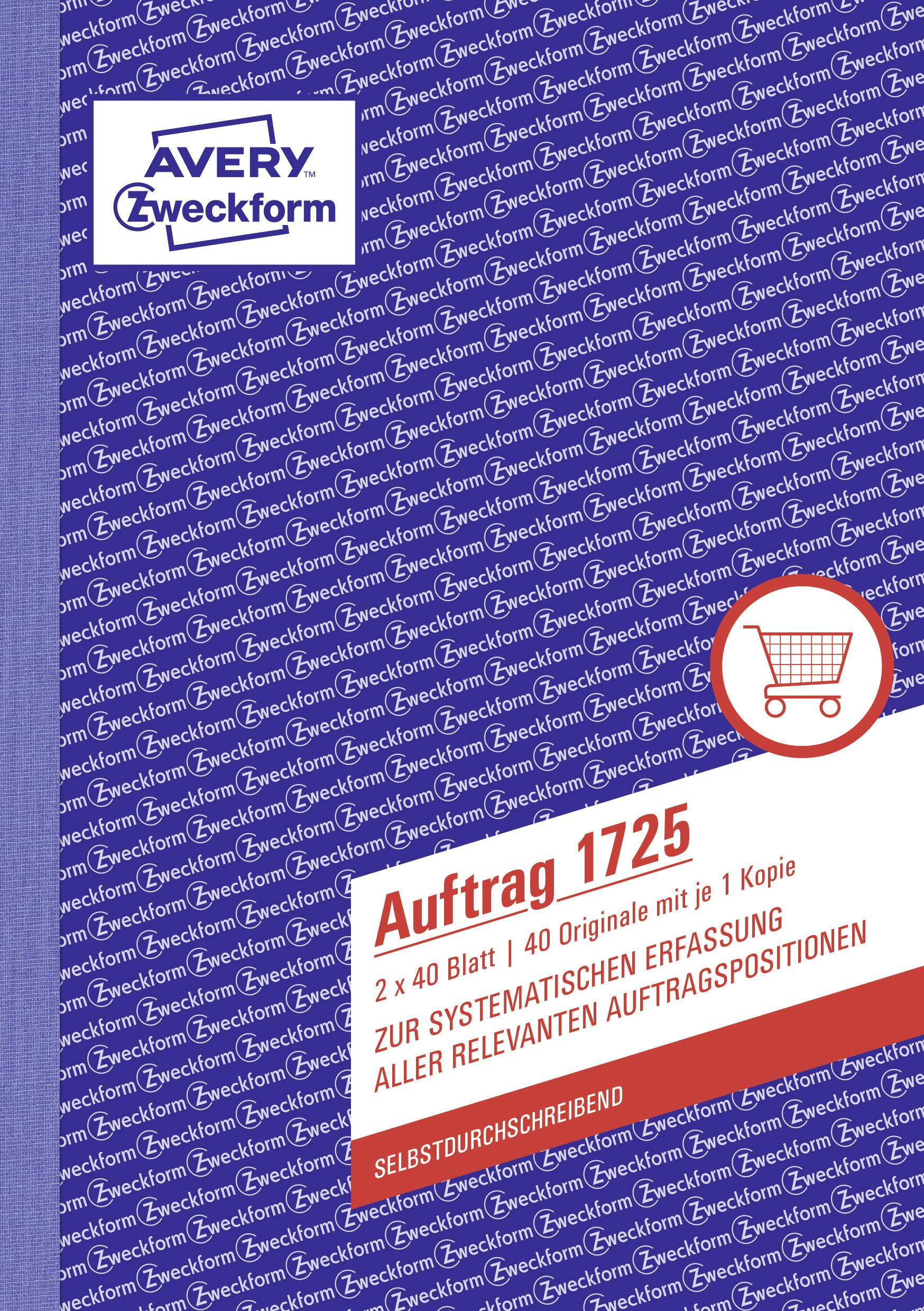Avery-Zweckform Auftragsformular 1725 DIN A5 hoch Anzahl der Blätter: 80