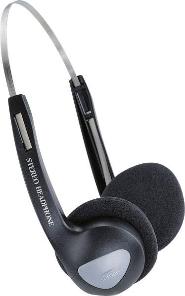 Basetech CD-1000VR   On Ear Kopfhörer On Ear Lautstärkeregelung, Leichtbügel Schwarz