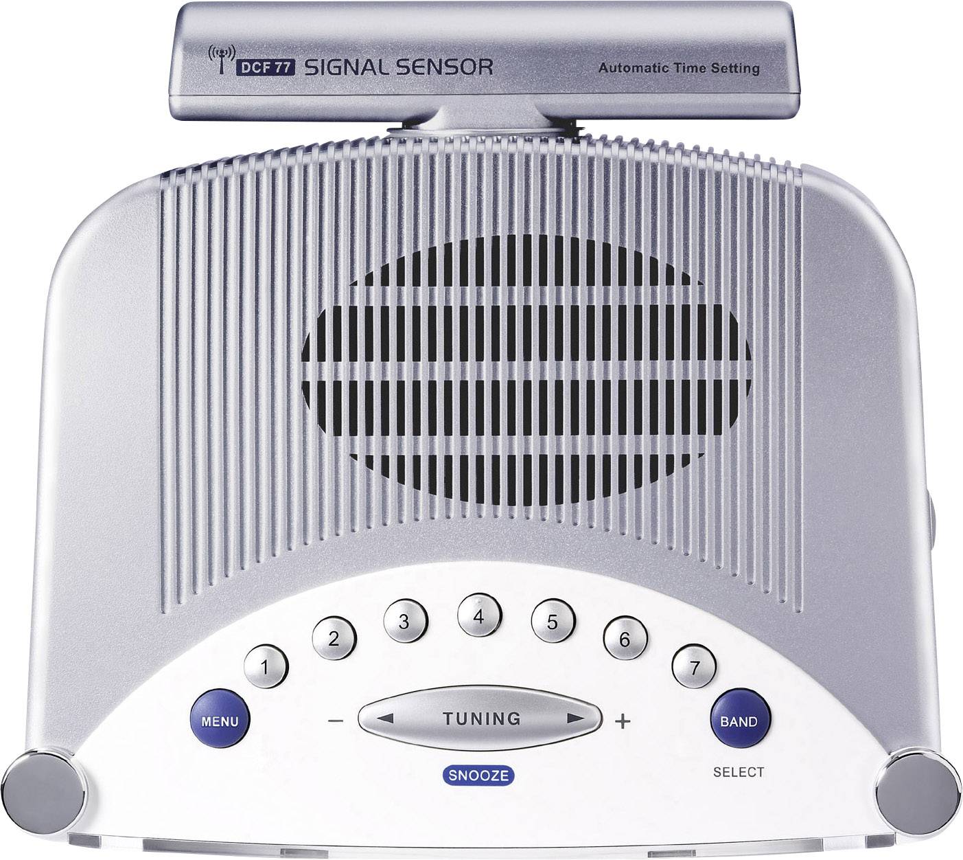 Sangean ATOMIC 22 Radiowecker UKW, MW AUX Weiß, Silber