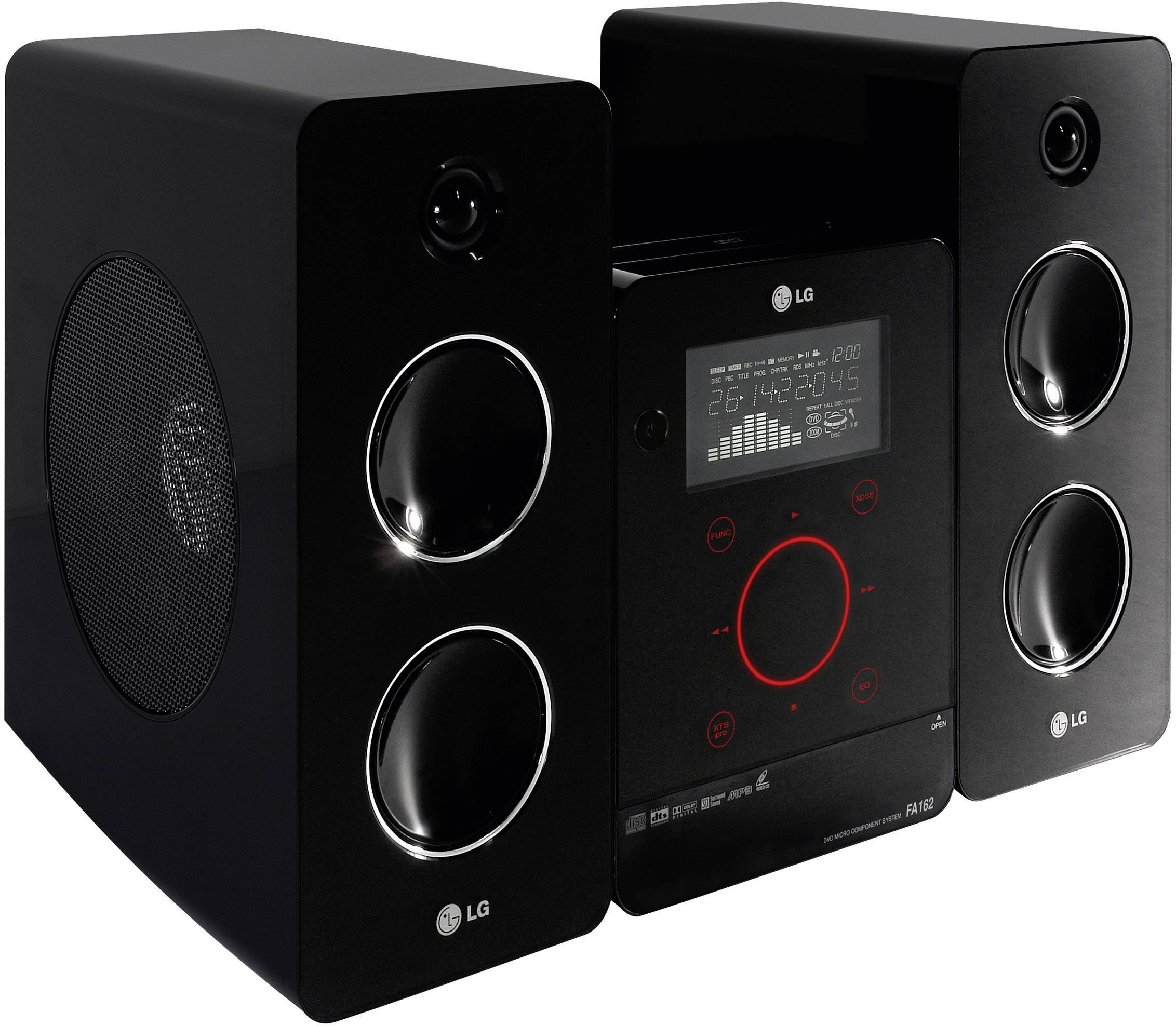 LG Electronics FA-162 Stereoanlage AUX, CD, MW, UKW, USB, Schwarz