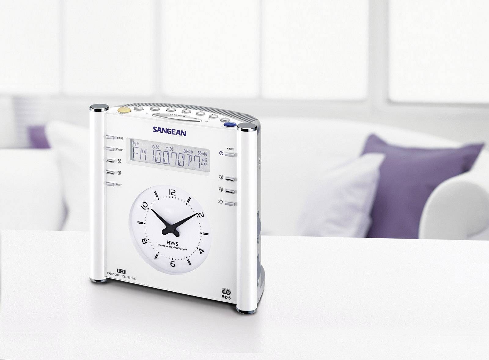 Sangean Atomic 30 Radiowecker UKW, MW AUX Weiß