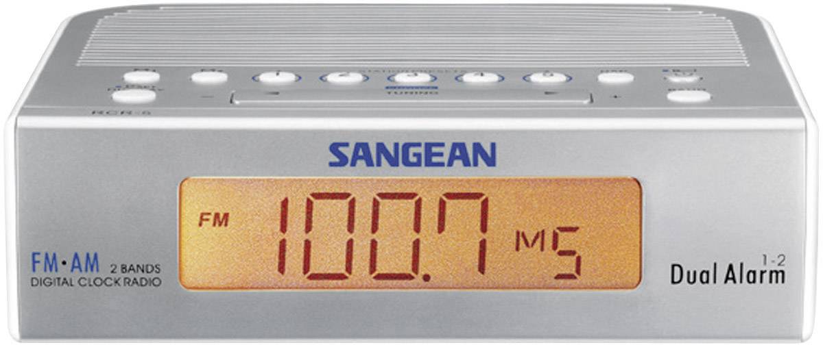 Sangean RCR-5 Radiowecker UKW, MW AUX Silber, Weiß
