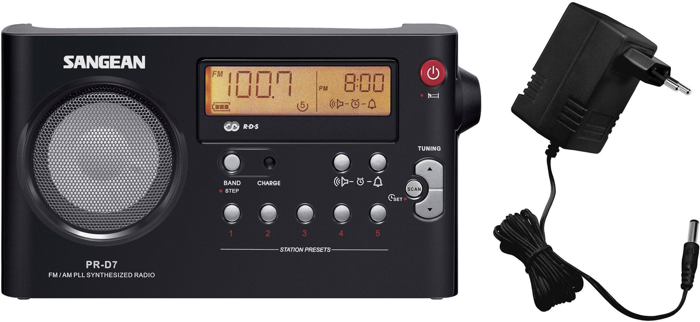 Sangean PR-D7 Kofferradio UKW, MW Schwarz