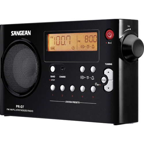 Sangean PR-D7 Kofferradio UKW MW Schwarz