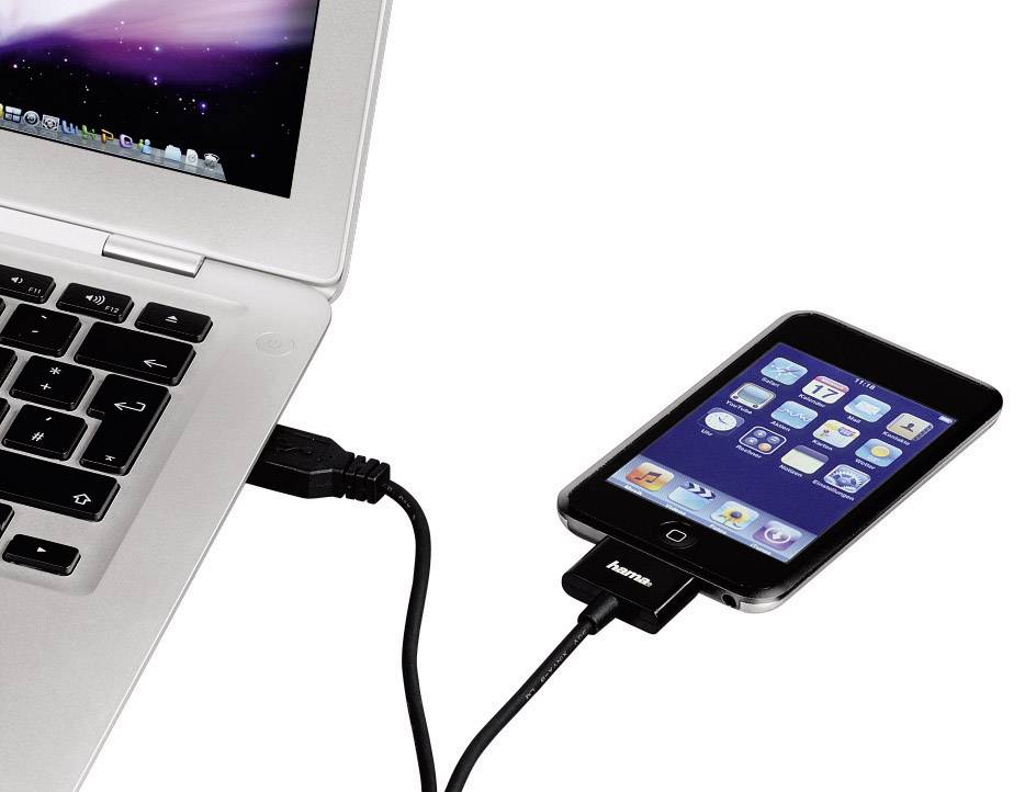Hama Apple iPad/iPhone/iPod Anschlusskabel [1x USB 2.0 Stecker A - 1x Apple Dock-Stecker 30pol.] 1.50 m Schwarz