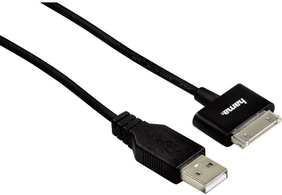 Hama iPad/iPhone/iPod Datenkabel/Ladekabel [1x USB 2.0 Stecker A - 1x Apple Dock-Stecker 30pol.] 1.50m Schwarz