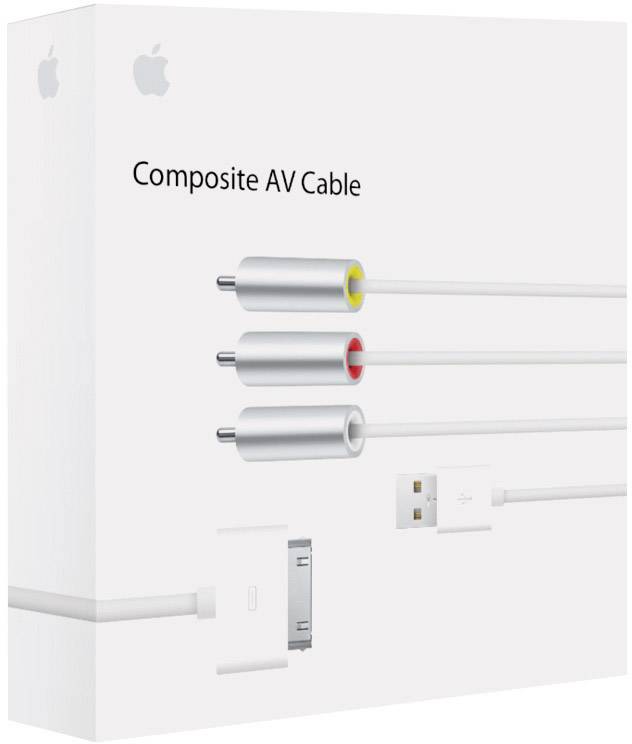 Apple iPad, iPhone, iPod Anschlusskabel [1x Apple Dock-Stecker 30pol. - 3x Cinch-Stecker, USB 2.0 Stecker A] 1.50 m Weiß
