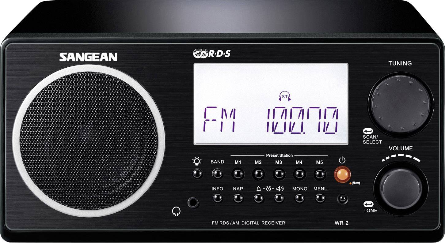 Sangean WR-2 Tischradio UKW, MW Schwarz