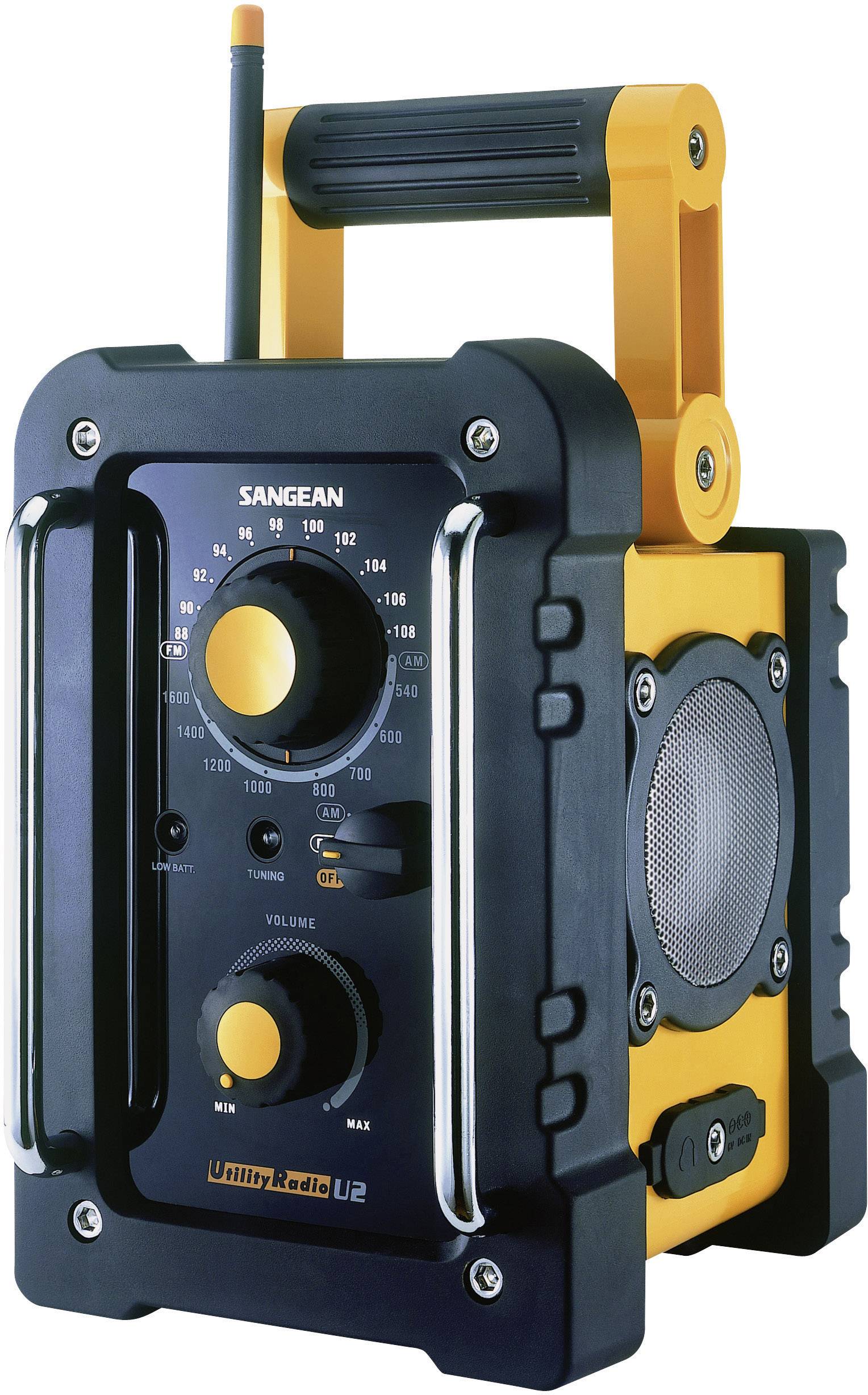 Sangean U-2 Baustellenradio UKW, MW Gelb, Schwarz