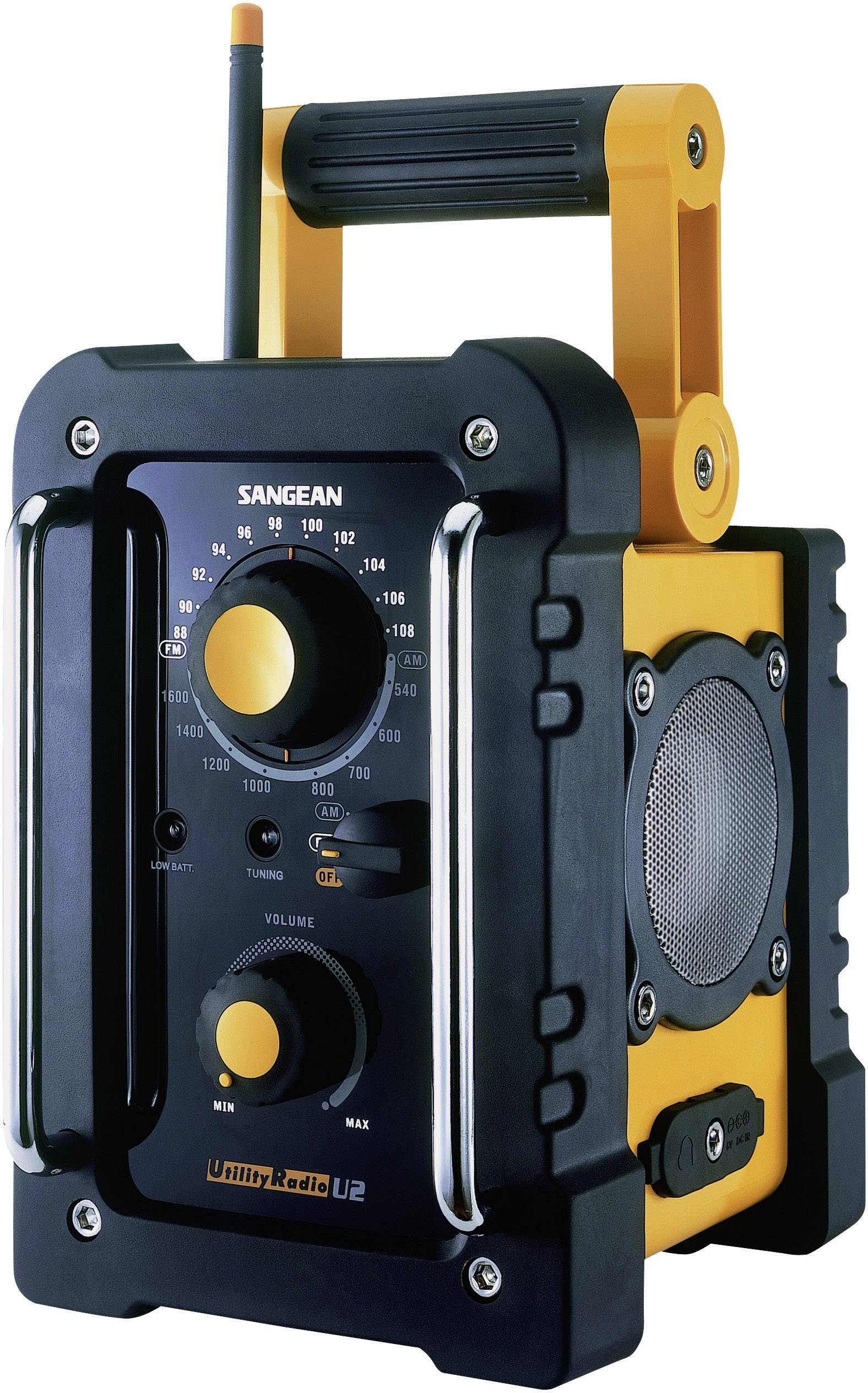 Sangean U-2 Baustellenradio UKW, MW Gelb, Schwarz