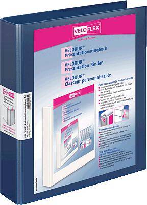 Veloflex Präsentationsringbücher VELODUR/4148150 DIN A4 blau 4-Ring Ø30 mm