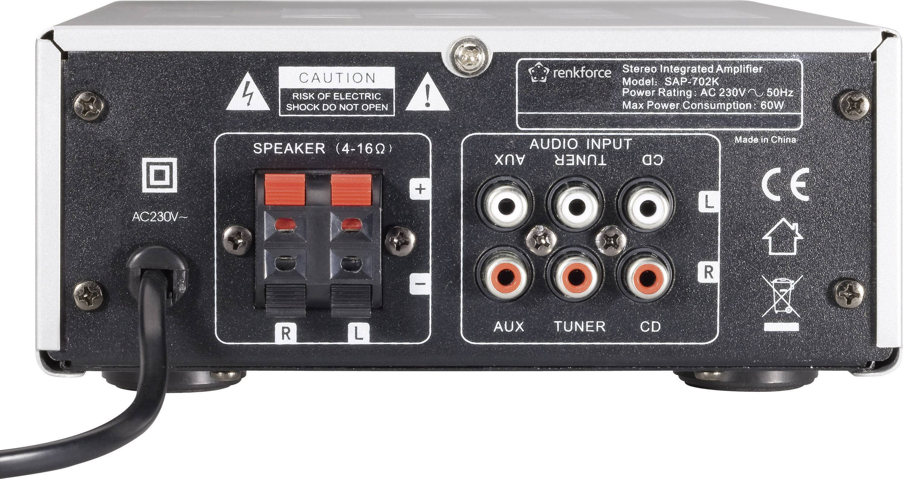 Renkforce SAP-702 Mini-Verstärker; Ausgangsleistung: N/A, Balanceregler