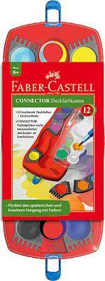 FABER-CASTELL Deckfarbkasten Connector 24er mit Deckweiß/125031 24