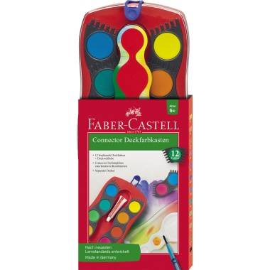 FABER-CASTELL Deckfarbkasten Connector 12er mit Deckweiß/125030 12