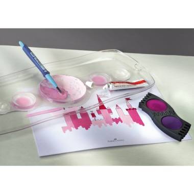 FABER-CASTELL Deckfarbkasten Connector 12er mit Deckweiß/125030 12