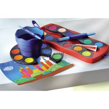 FABER-CASTELL Deckfarbkasten Connector 12er mit Deckweiß/125030 12