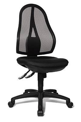 Bürodrehstuhl m.Punktsynchrontechnik schwarz 430- 510mm o.Armlehnen Trgf.110kg
