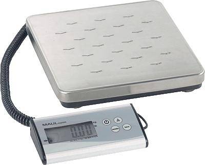 Maulexpress Paketwaage Wägebereich (max.) 120 kg Ablesbarkeit 50 g batteriebetrieben Silber