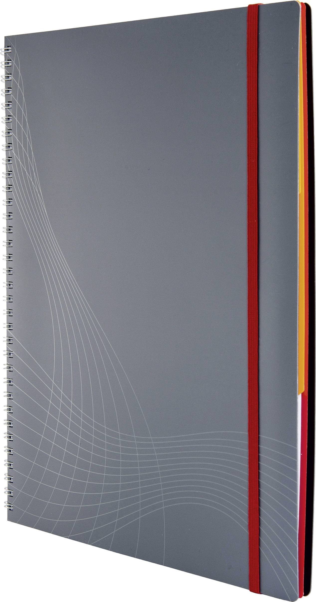 Avery Zweckform 7017 Kunststoff-Cover Notizbuch notizio, spiralgebunden, kariert, DIN A4, 90 g/m², 90 Blatt, grau