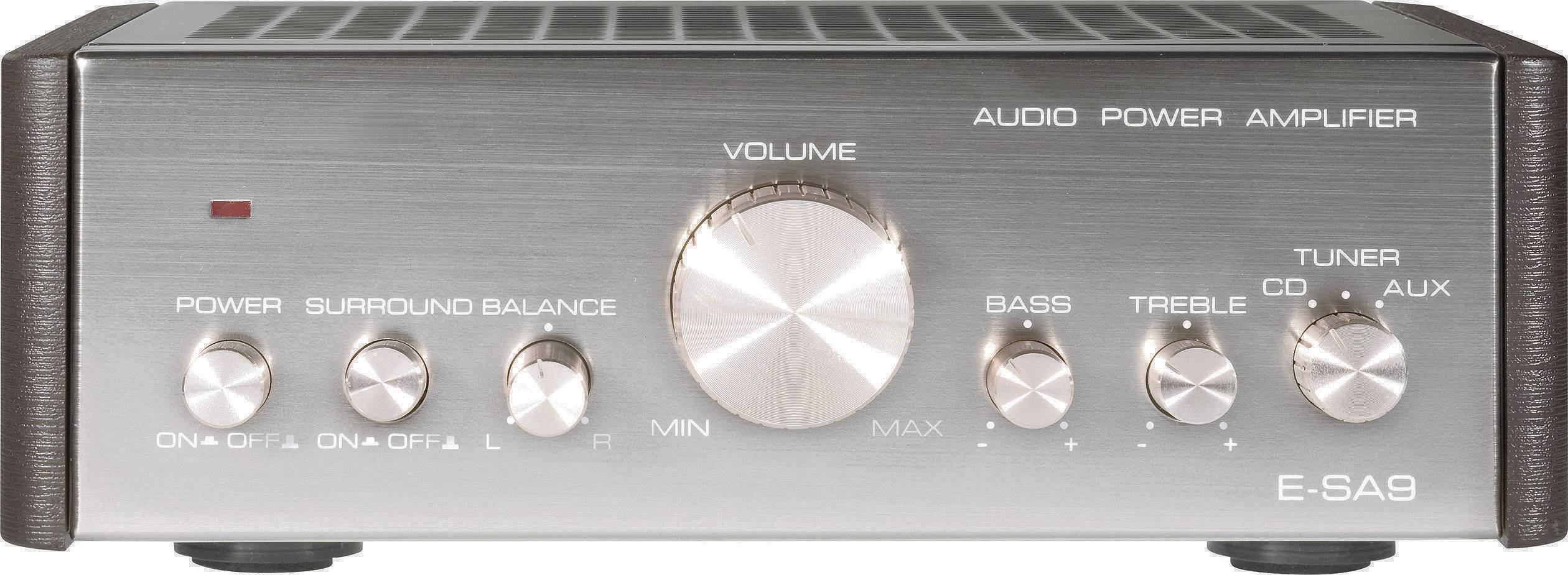 Renkforce E-SA9 Stereo-Verstärker 2 x 12 W Silber (metallic), Dunkelbraun