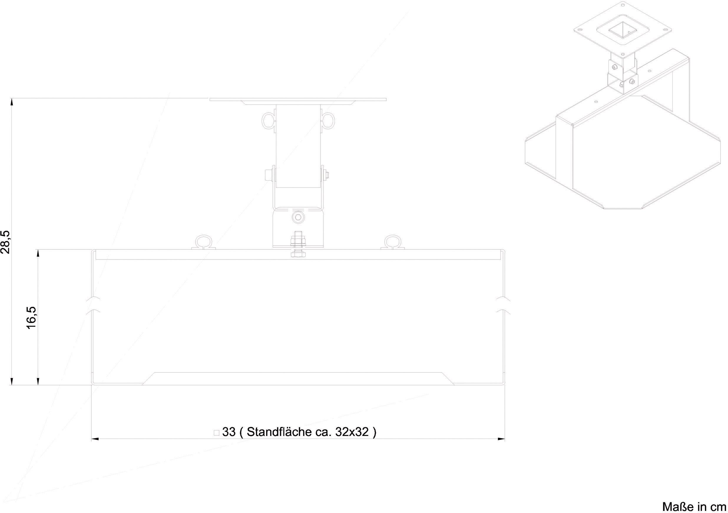Medium 2042582 Beamer-Deckenhalterung Starr Boden-/Deckenabstand (max.): 25cm Silber (matt)