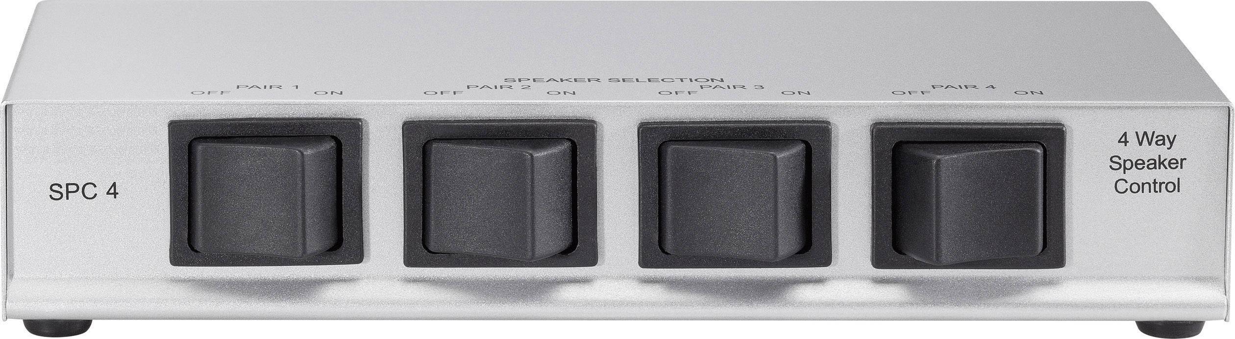 SpeaKa Professional 4 Port Lautsprecher-Umschalter Schraubanschluss Silber