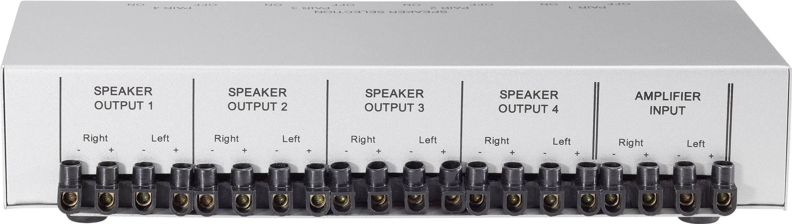 SpeaKa Professional 4 Port Lautsprecher-Umschalter Schraubanschluss Silber