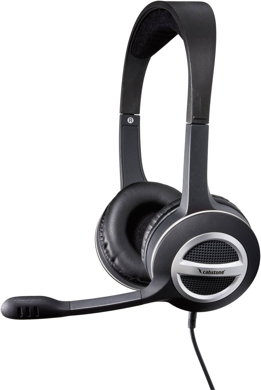 Cabstone CAB Headset GAMING HEADSET Over Ear Headset Stereo Silber-Schwarz Mikrofon-Rauschunterdrückung Lautstärkeregelung, Mikrofon-Stummschaltun