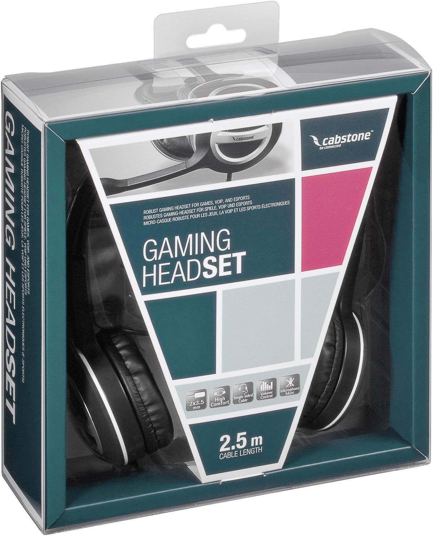 Cabstone CAB Headset GAMING HEADSET Over Ear Headset Stereo Silber-Schwarz Mikrofon-Rauschunterdrückung Lautstärkeregelung, Mikrofon-Stummschaltun