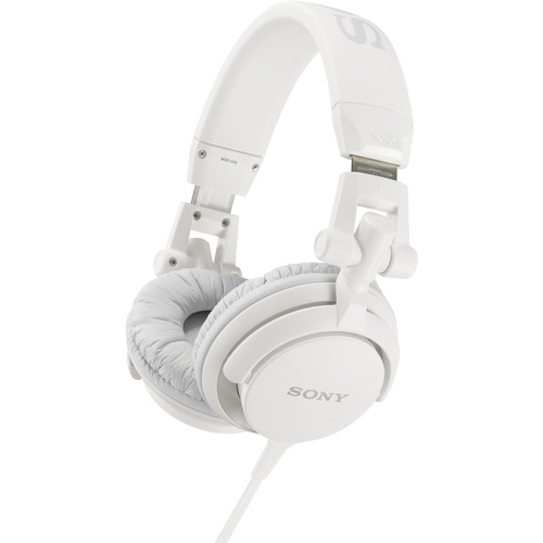 Sony MDR-V55 DJ On Ear Kopfhörer kabelgebunden Weiß Faltbar