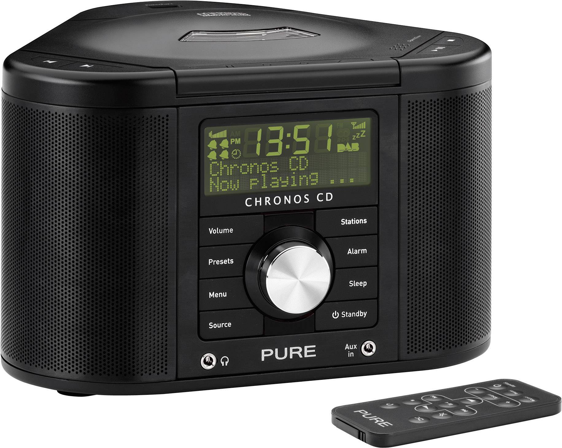 Pure Chronos CD Serie II DAB+ Radiowecker AUX, CD, DAB+, UKW Schwarz
