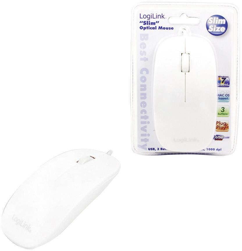 LogiLink ID0062 Maus USB Optisch Weiß 3 Tasten 1000 dpi