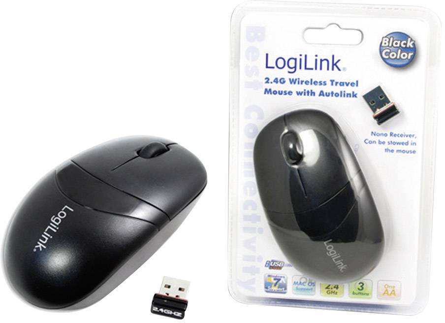 LogiLink ID0069 Maus Funk Optisch Schwarz 3 Tasten 1000 dpi