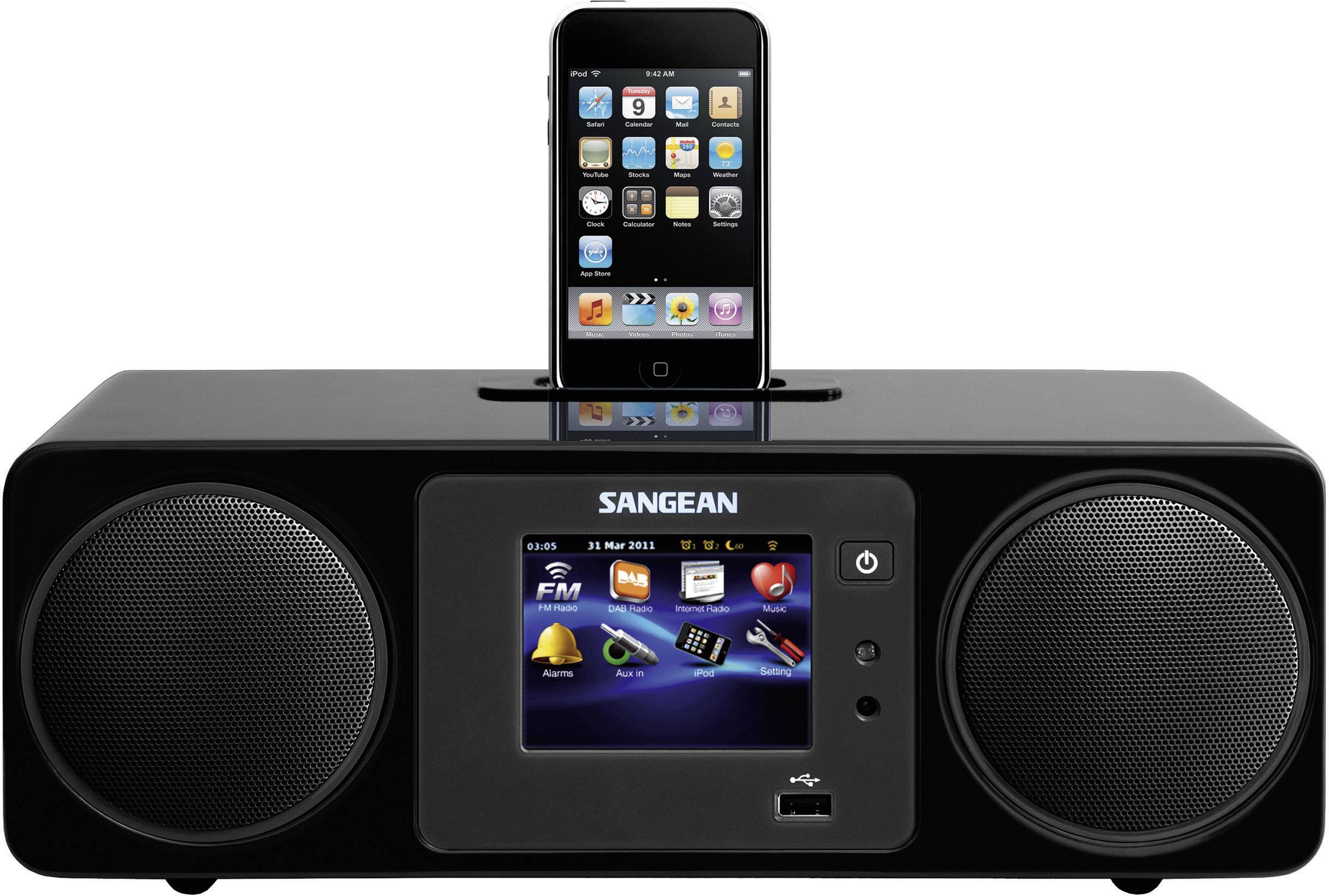 Sangean Internet Tischradio WFR-2D Apple-Dock, AUX, DAB+, Internetradio, USB Touchscreen