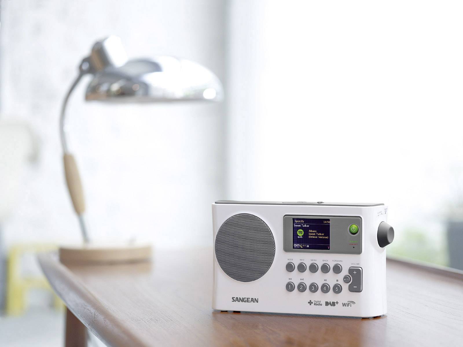 Sangean WFR-28C Internet Kofferradio DAB+, UKW AUX, Internetradio, USB  DLNA-fähig Weiß