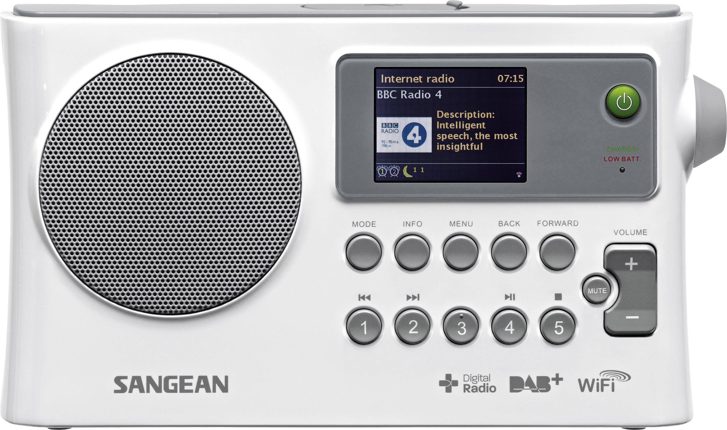 Sangean WFR-28C Internet Kofferradio DAB+, UKW AUX, Internetradio, USB  DLNA-fähig Weiß