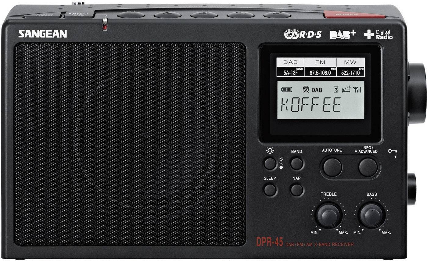 Sangean DPR-45 Kofferradio DAB+, UKW, MW Schwarz