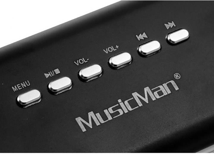 Technaxx MusicMan MA Display Soundstation Mini Lautsprecher AUX, FM Radio, SD, tragbar, USB Schwarz