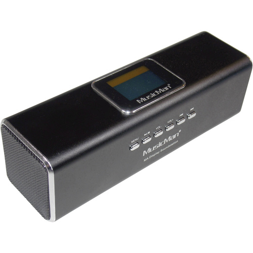 tragbar, Mini Lautsprecher MA voelkner MusicMan Soundstation Radio, Display Technaxx AUX, | USB FM Schwarz SD,